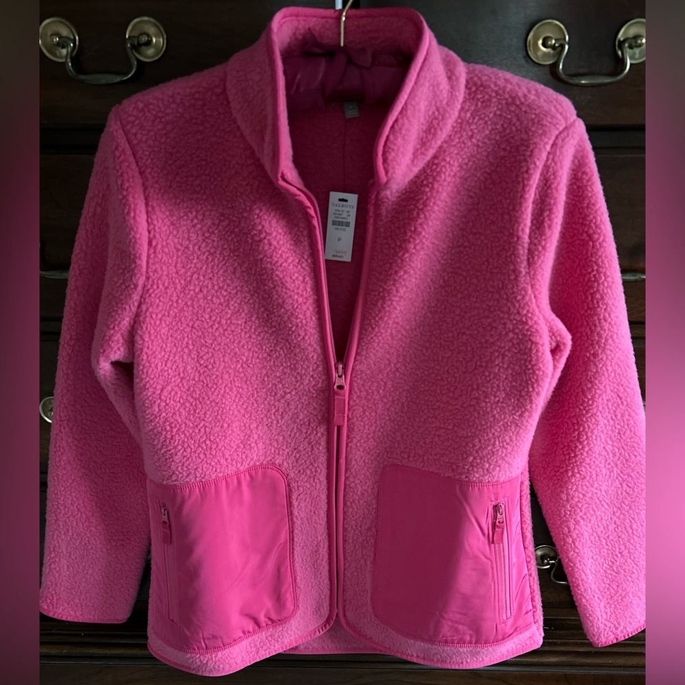 T BY TALBOTS FAUX SHERPA PINK JACKET